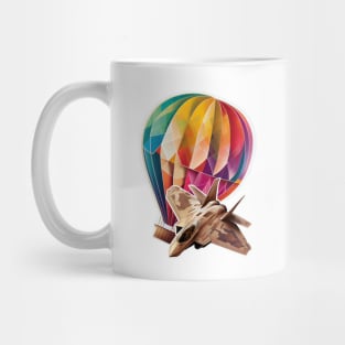 Jet fighter and balloon Mug